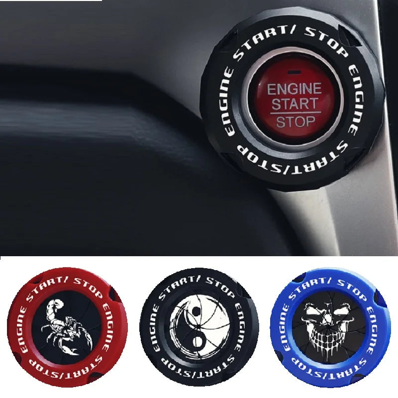 Car Engine start Button Cover Car Interior Decor Engine Ignition Start Switch Protective Cover Motor