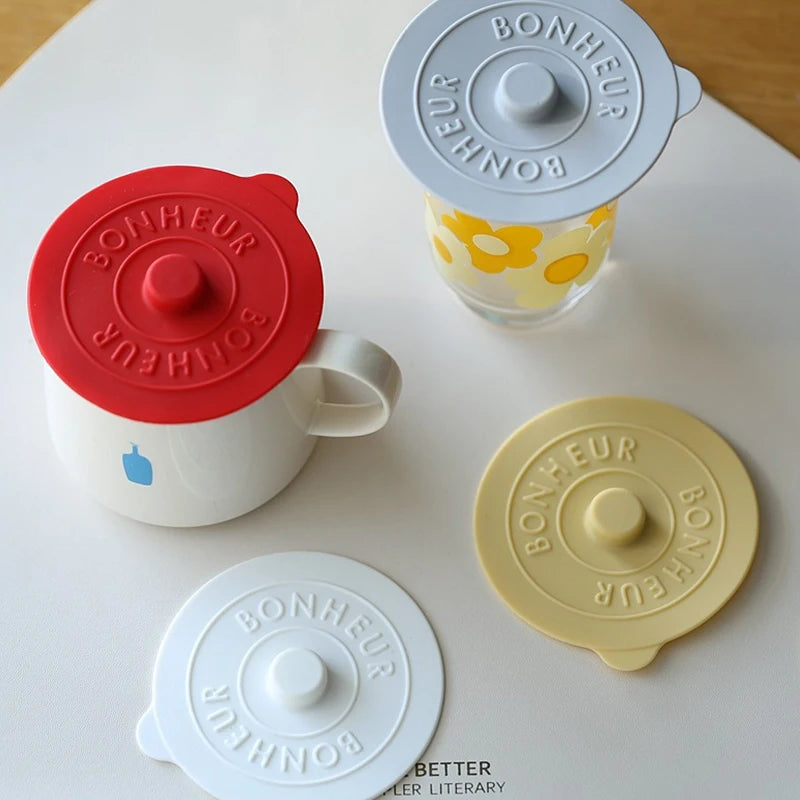 1pcs Universal Silicone Glass Cup Cover Sealing Protective Lid Heat Temperature Preserve for Coffee/