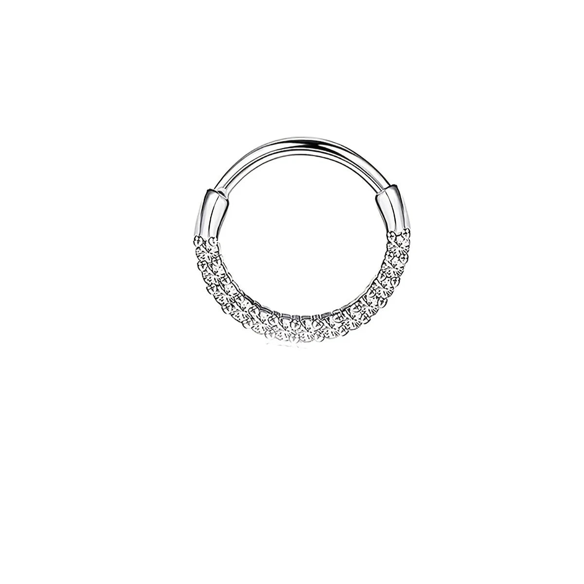 1-5pcs 16G Fashion 316L Stainless Steel CZ Hinged Septum Clicker Nose Hoop Rings,Daith close-up view