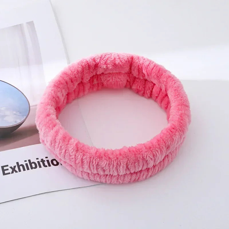 Soft Coral Fleece Headband Women Makeup Wash Face Spa Elastic Hair Band Fashion Femal lifestyle view