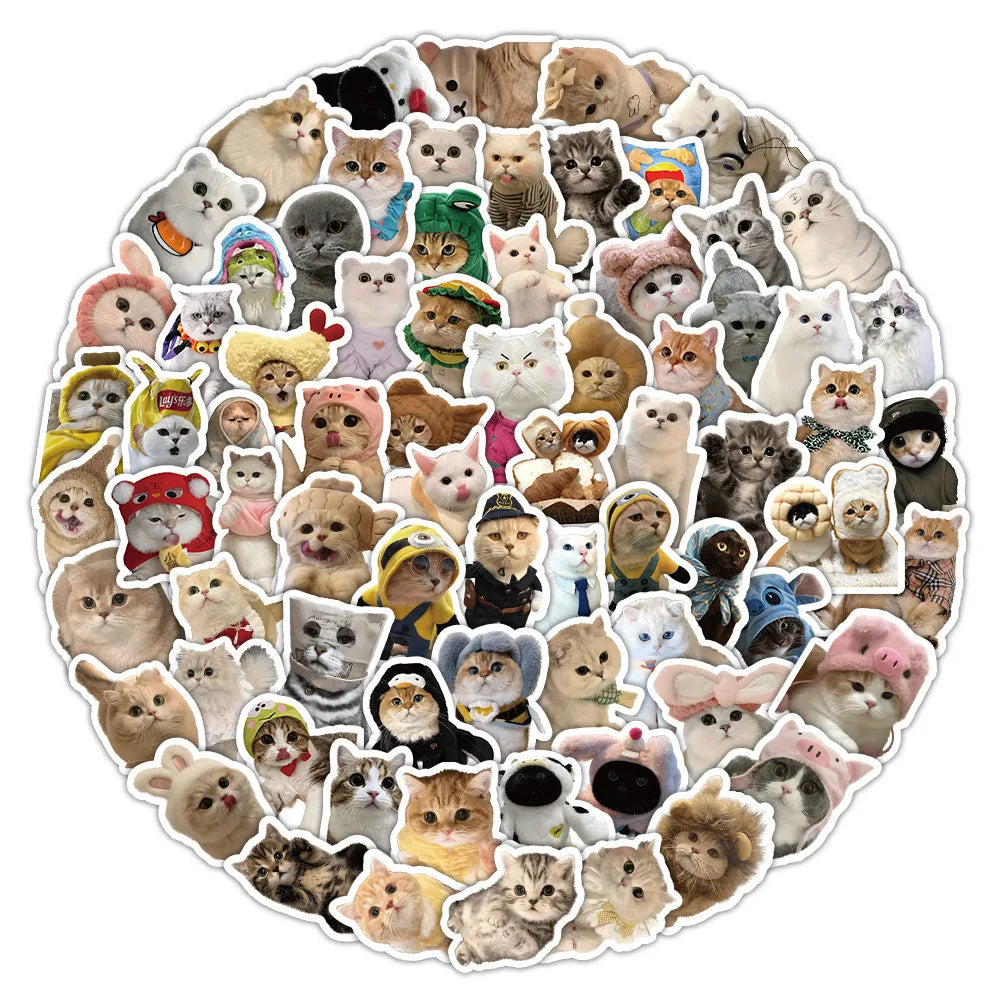 103 Pcs Cute Cat Stickers | Adorable Decor for Journals, Phones, Water Bottles & DIY C close-up view