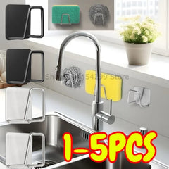 Steel Sink Sponges Drain Drying Rack Self Adhesive Storage Holder Wall Hooks Kitchen Organizer