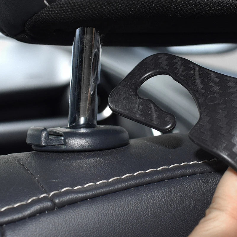 Carbon Fiber Car Seat Headrest Hook 4Pcs lifestyle view