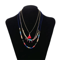 Bohemian Multilayer Handmade Colorful Beads Chain Pendant Necklaces For Women Girls Acce detail view