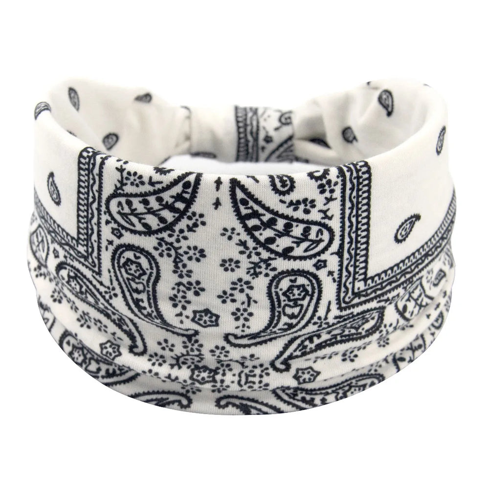 Bohemian Soft Twist Knotted Wide Edge Headband Women Sports Soft Yoga Turban Bandana Hea detail view