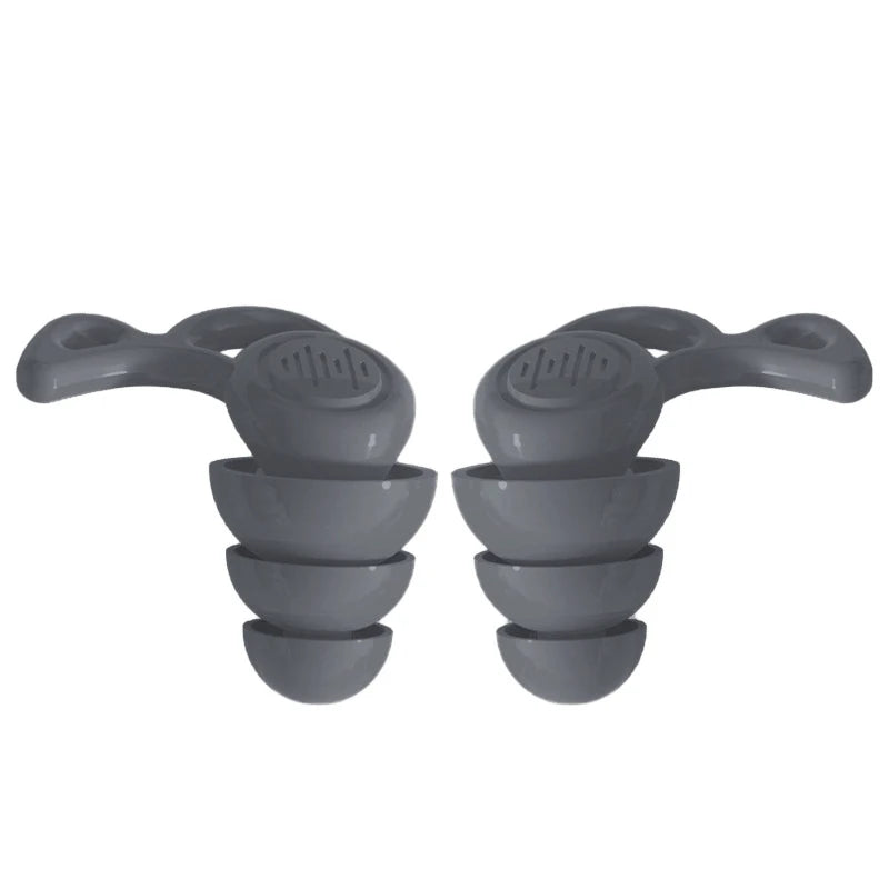 1Pair Soft-Silicone 3-Layer Reusable Ear Plugs | High-Efficiency Noise Reduction for S close-up view