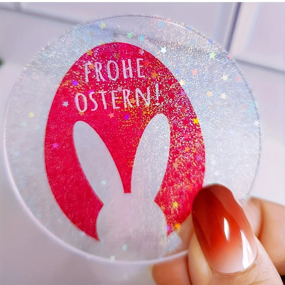 Holographic Sticker Paper Sheets | 50-Pack Glitter Clear Overlay Film for DIY Crafts lifestyle view