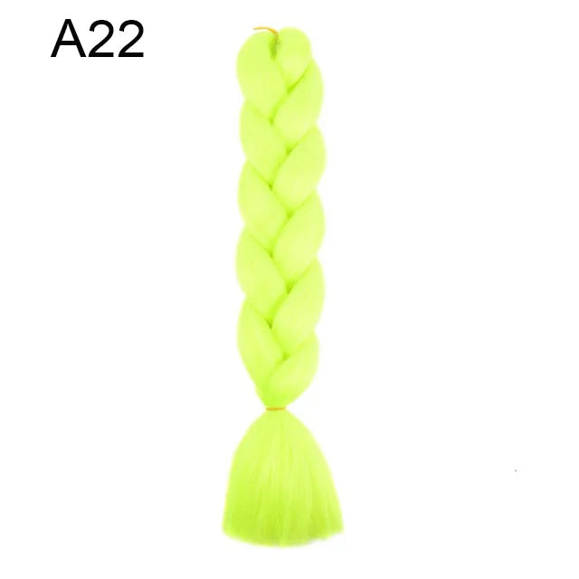 24Inch Synthetic Yaki Braids Hair Ombre Braiding Hair Jumbo Braid DIY Green Hair Exte alternate view