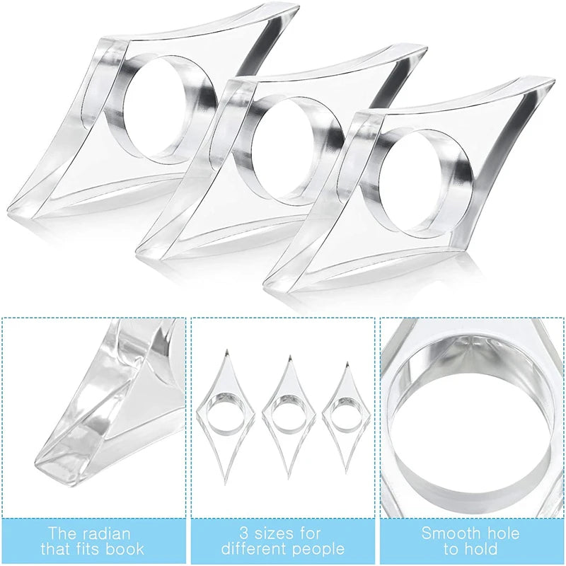 Acrylic Thumb Book Support Book Page Holder Bookmark School Office detail view
