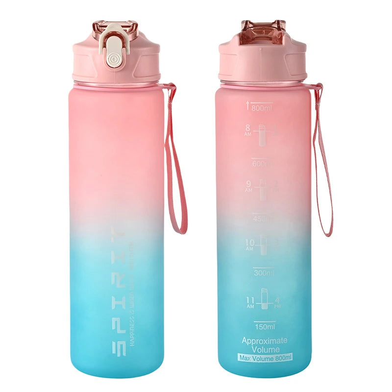 【Peace】800ml Large Capacity Sports Water Bottle Leak Proof Colorful Plastic Cup Drinki close-up view