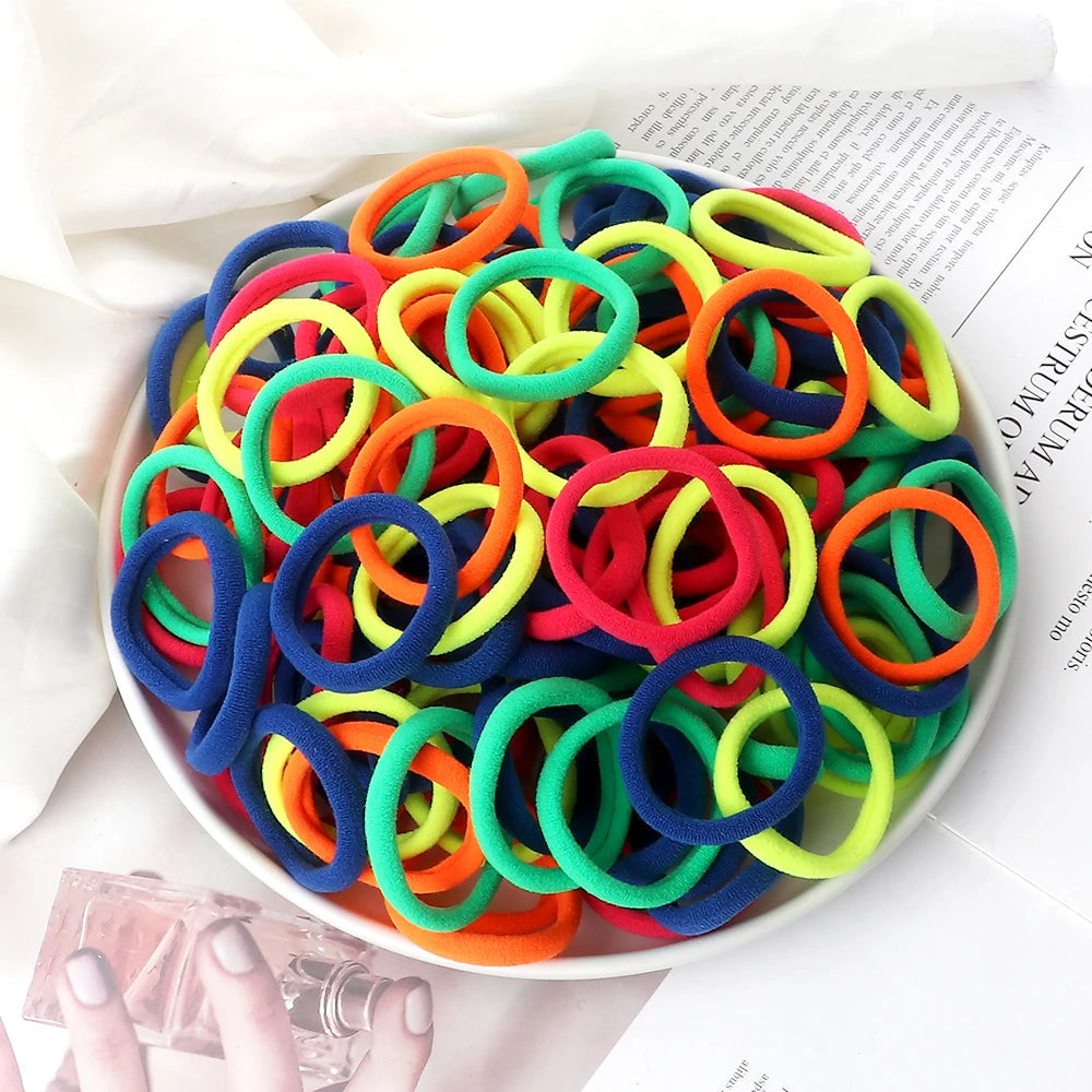51 Colors Basic Elastic Hair Band for Girls 20/30/50PCS 4cm Simple Solid Color Headban close-up view