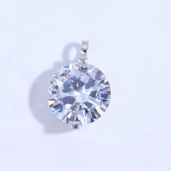 S925 Sterling Silver Inlaid Two-Claw Single Zircon Charm DIY Handmade Bracelet And Nec close-up view