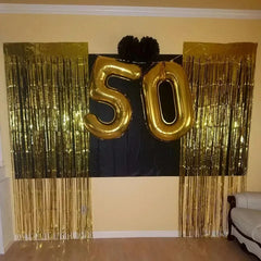 Gold Number Balloons for Milestone Birthdays | Large 40 Inch Foil Set alternate view
