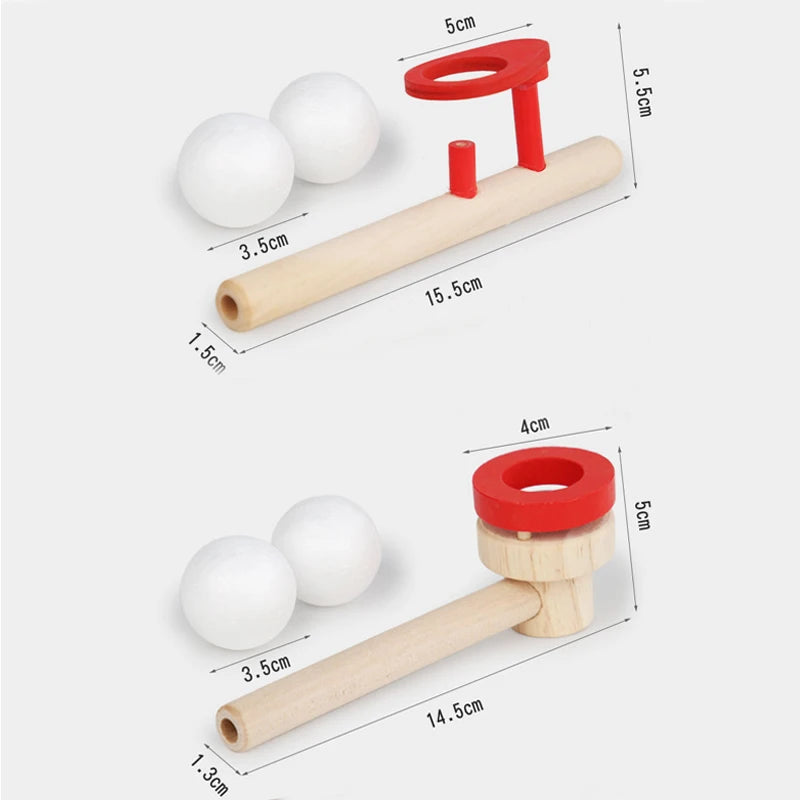 Wooden Balance Blowing Toys Blowing Pipe Whistles Balls Toys Floating Blow Pipe Bal additional angle
