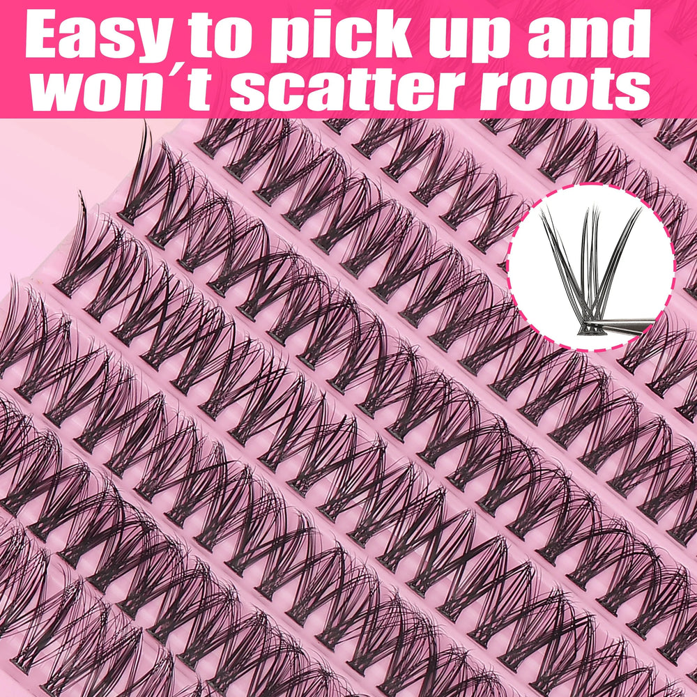 200pcs 30D Cluster False Eyelashes Set | DIY Eyelash Extensions close-up view