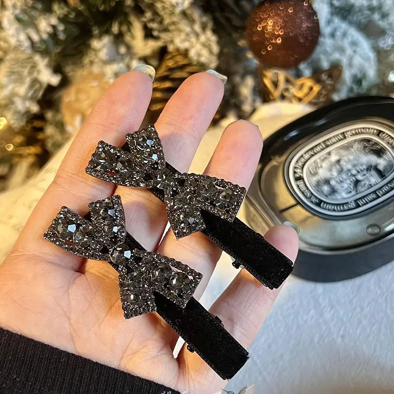 Sweet Bow Rhinestone Hair Clips 2pcs/set lifestyle view