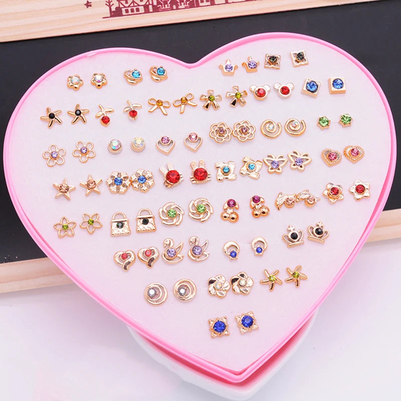 Earrings 36 Pairs Earrings Studs Jewelry Set Resin +plastic Flower Stud All Reason Mor close-up view