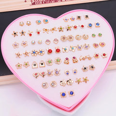 Earrings 36 Pairs Earrings Studs Jewelry Set Resin +plastic Flower Stud All Reason Mor close-up view