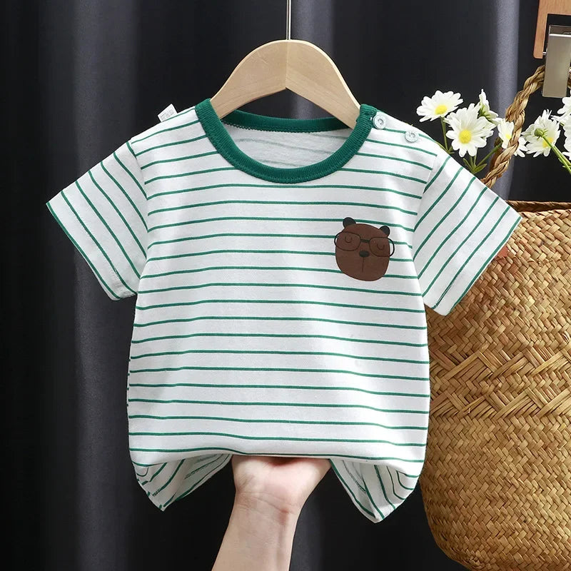 Kids Cartoon Cotton T-Shirt – Soft Summer Tee for Babies and Toddlers, Unisex Casual Top detail view