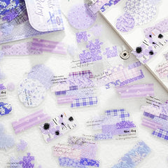 Fragmented Verse Patchwork Fabric PET Sticker Pack | 120pcs DIY Craft Stickers alternate view