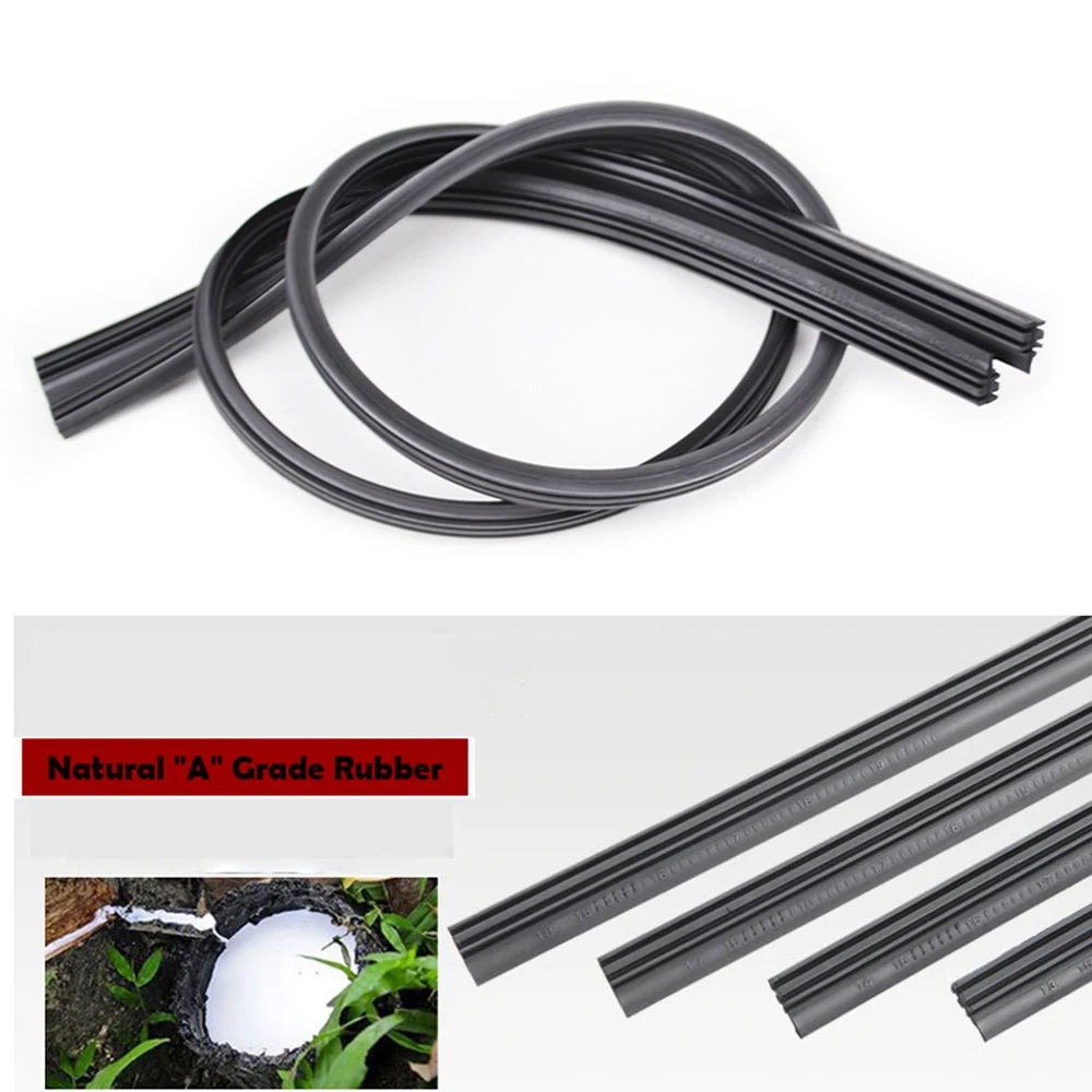 2Pc Bracketless Wiper Blade Refill 6mm 24" 26" Rubber