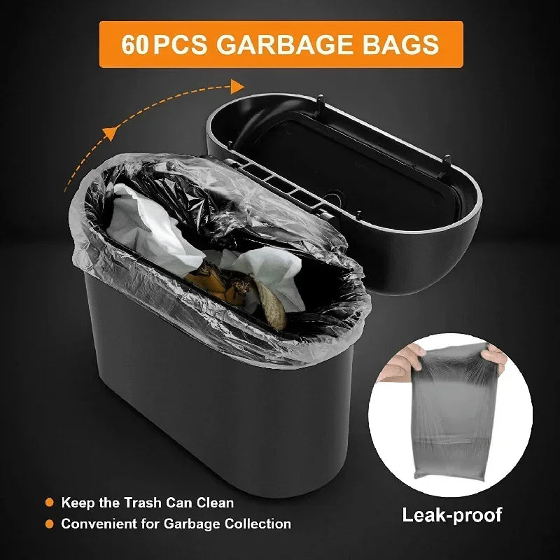 Car Trash Can (with Lid) Contains 60 (300) Garbage Bags, Small Car Trash Can, Leak-proof detail view