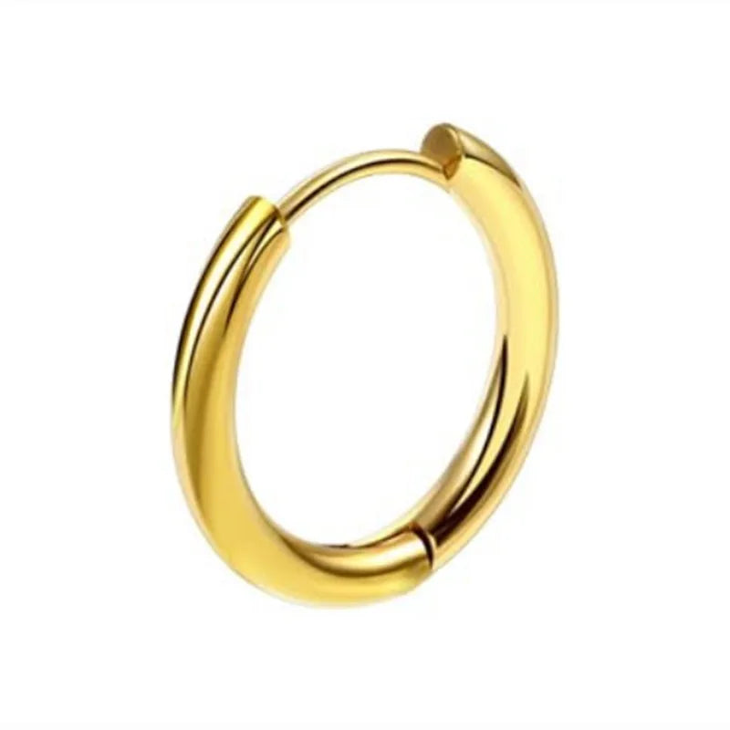 Stainless Steel Huggie Hoop Earrings | Unisex Cartilage Helix Tragus Jewelry detail view
