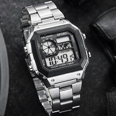 MAYZHISU Classic Men's Digital Watches Luxury Stainless Steel Strap Sport Watches Men alternate view