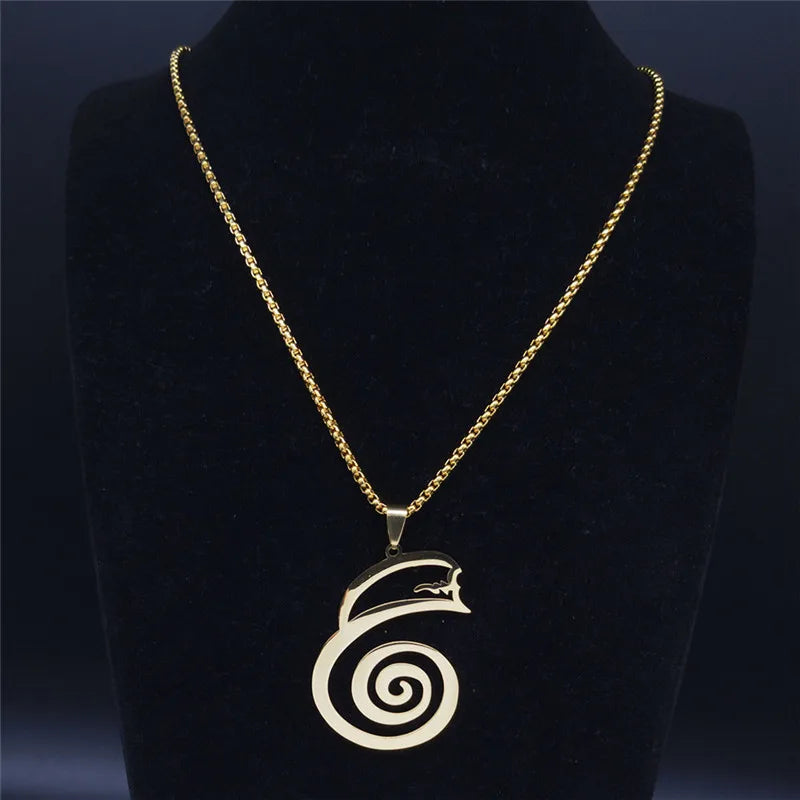 Dai Ko Myo Stainless Steel Pendant Necklace | Gold Color Master Reiki Symbol Jewelry lifestyle view