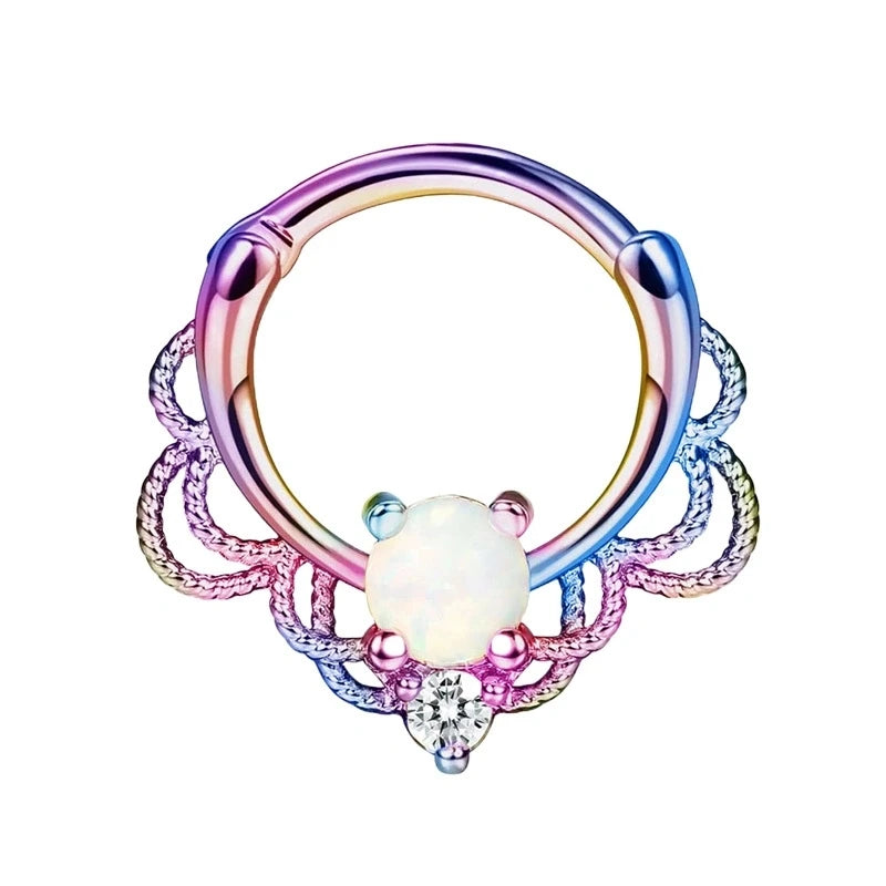 EVISPOL 1-4Pcs 16G Stainless Steel Colourful Septum Nose Ring for Women Men Hypoaller lifestyle view
