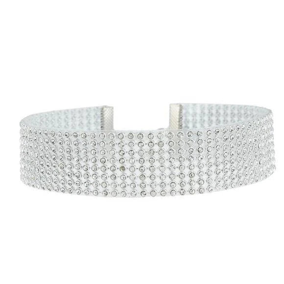 TOP Quality Cool Shiny Rhinestone Bundle Neck Popular Element Collar Necklace Punk additional angle