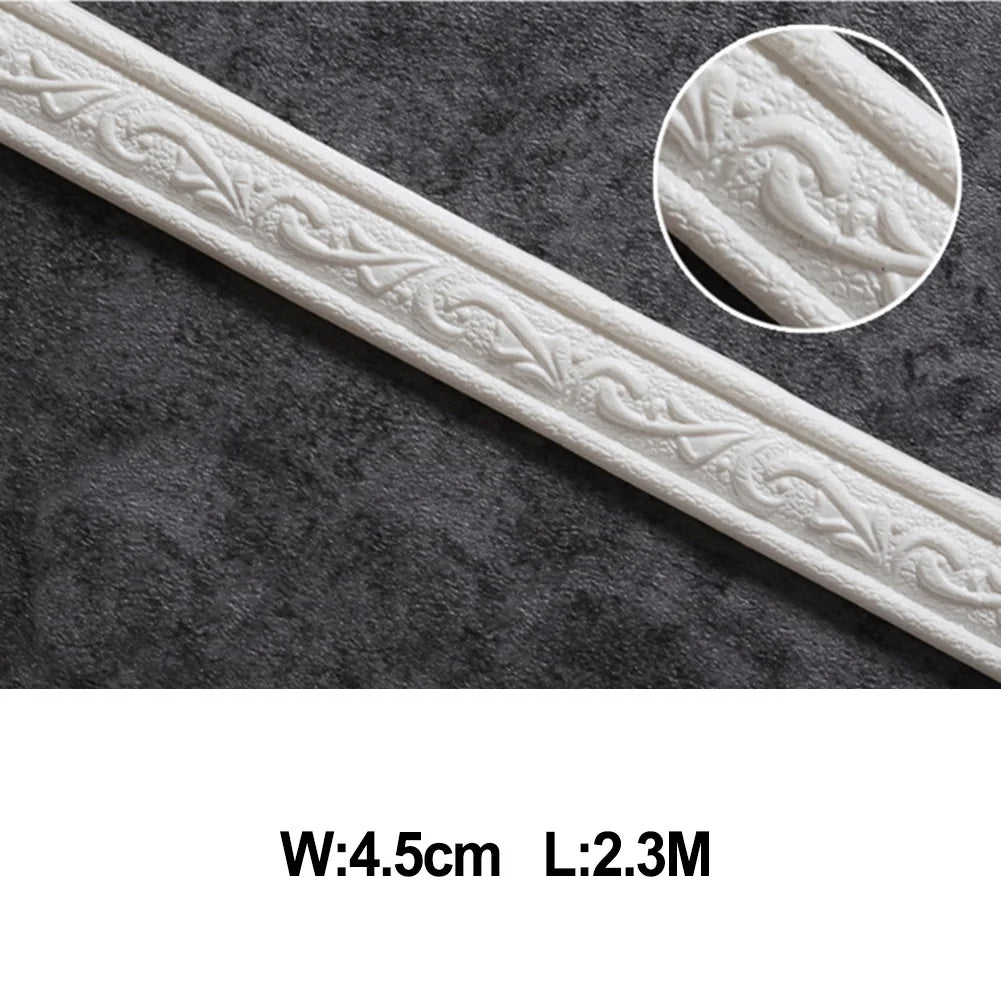 3D Decorative Foam Wall Trim | Self-Adhesive Skirting Border Strip detail view