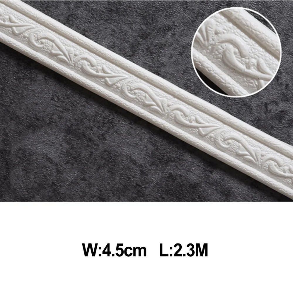 3D Decorative Foam Wall Trim | Self-Adhesive Skirting Border Strip detail view