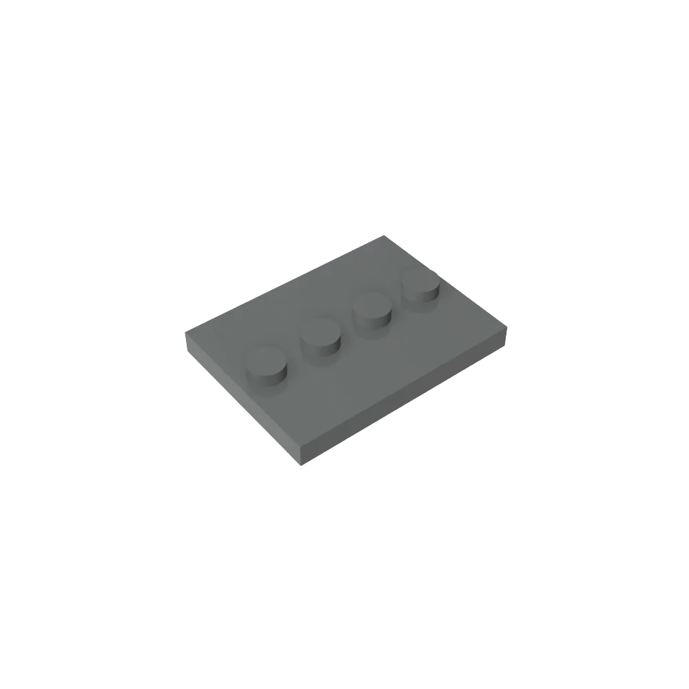 Gobricks GDS-980 Tile, Modified 3 x 4 with 4 Studs in Center | Compatible Building additional angle
