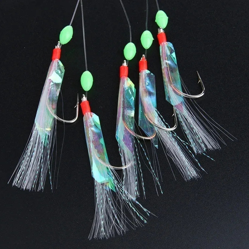 5 Pcs/Set Multi-Color Soft Silverskin Fishing Lure Set Imitation Fish Shrimp Bait with C detail view
