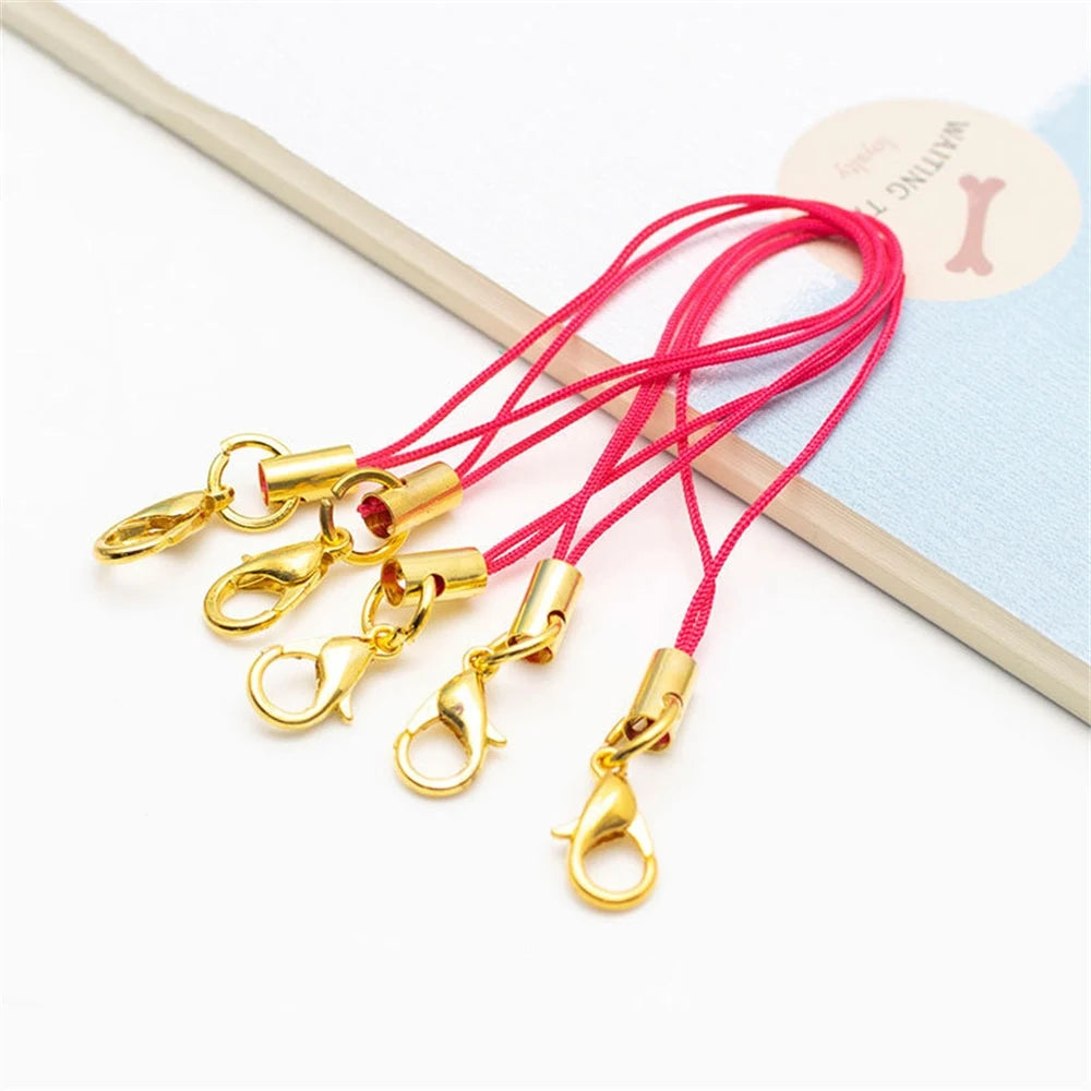 50pcs Cell Phone Lanyard Strap String Mobile Hook With Lobster Clasp Ring Keychain additional angle