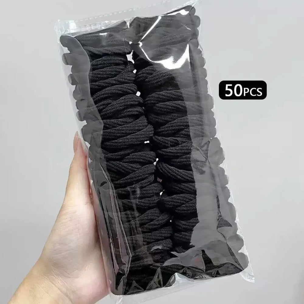 50/100pcs Girl Mixed Color Simple Hair Ties detail view