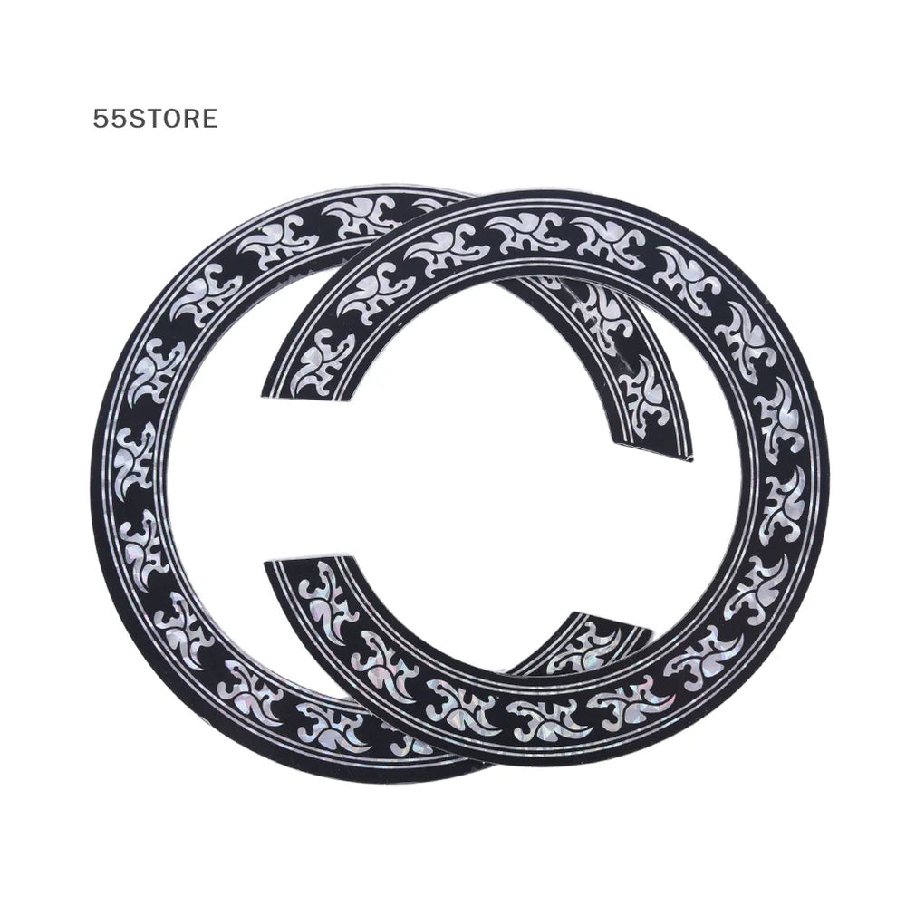 104mm 94mm Inch Size Hard PVC Guitar Circle Sound Hole Rosette Inlay additional angle