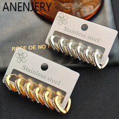 316L Stainless Steel Hollow V-shape Zircon Earrings | Simple Versatile Drop Earrings for Women and M