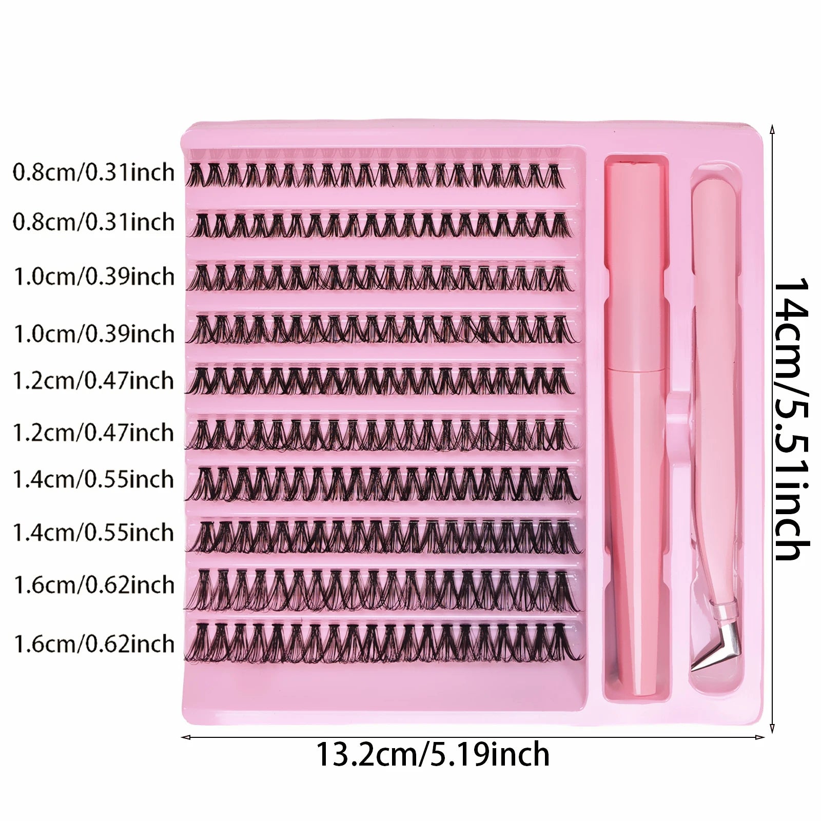 DIY Lash Extension Kit 200pcs Lash Clusters With Bond Lashes Kit Cluster Lashes D Curl close-up view