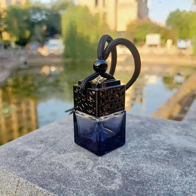 Square Glass Car Essential Oil Diffuser Pendant detail view