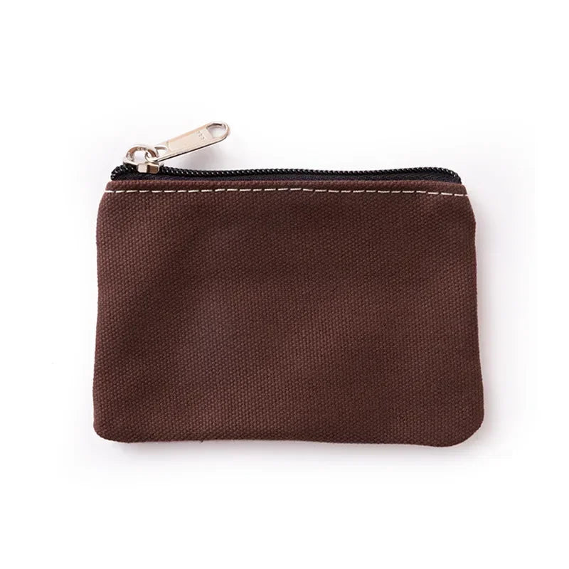 Solid Color Canvas Zipper Coin Purse | Mini Money Pouch for Women Men lifestyle view