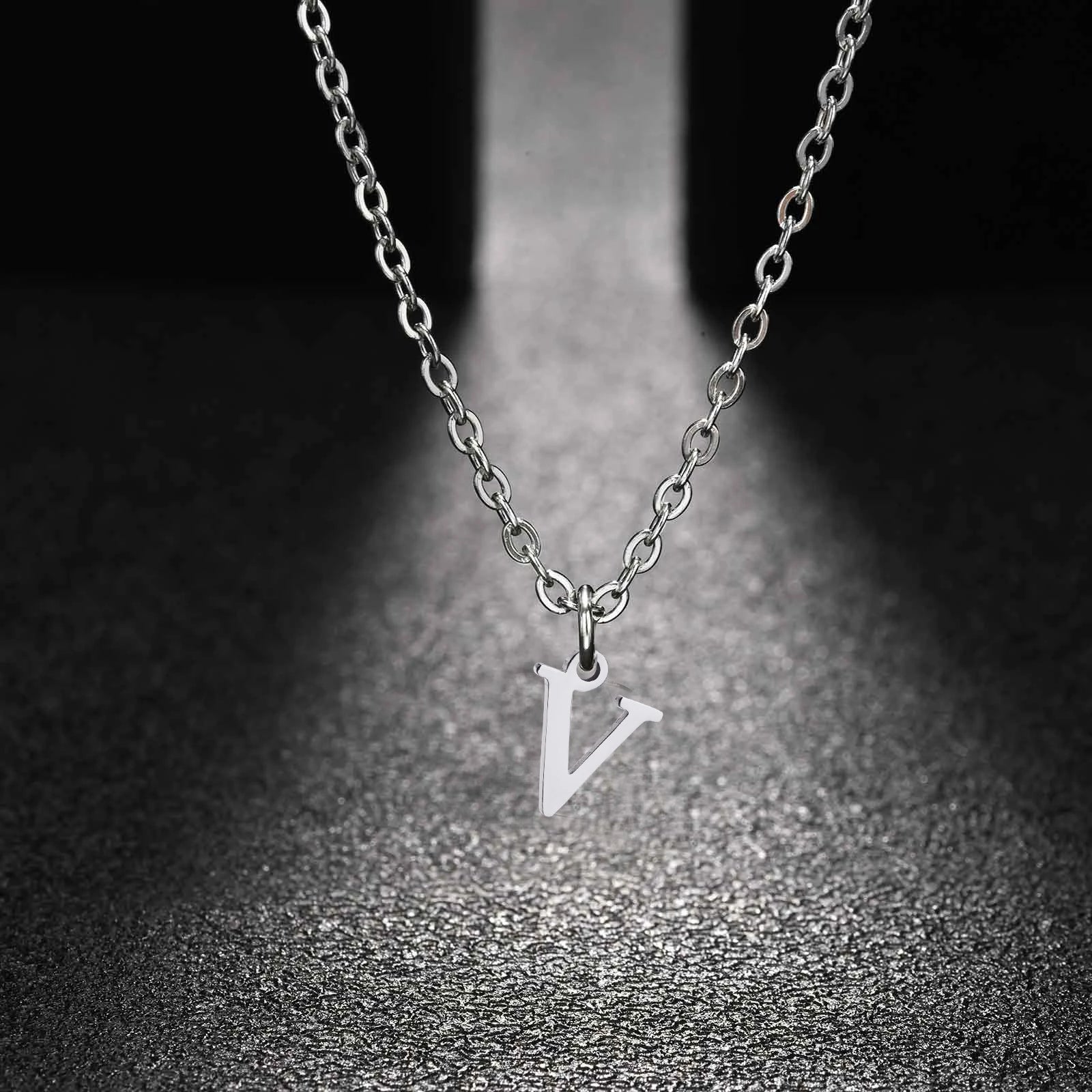 26 Letters A-Z Initial Pendant Necklaces for Women,Alphabet Pendant Rolo Chain Neckla alternate view