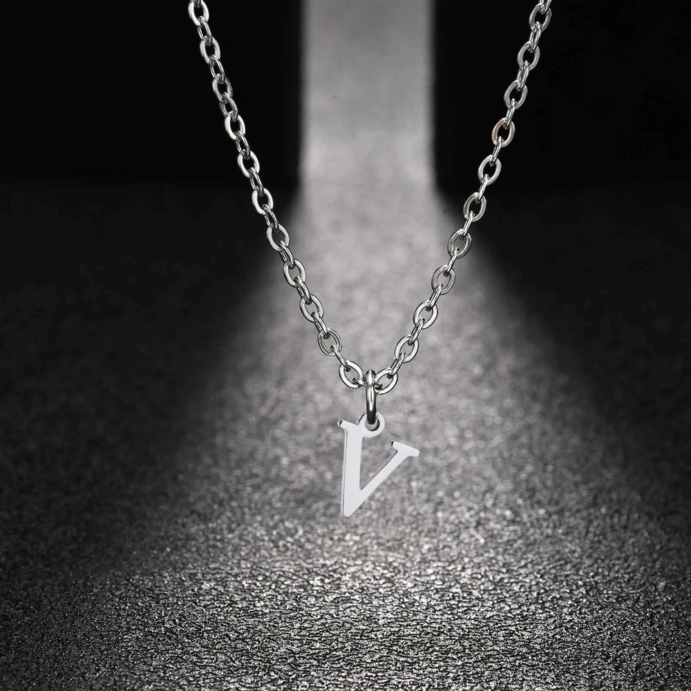 26 Letters A-Z Initial Pendant Necklaces for Women,Alphabet Pendant Rolo Chain Neckla alternate view