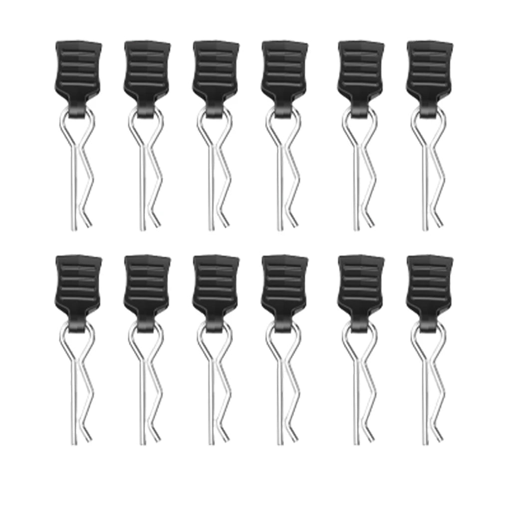 4/12pcs Metal R-type Car Shell Body Fixed Clips Pin with Tab for Axial SCX10 TRX-4 additional angle