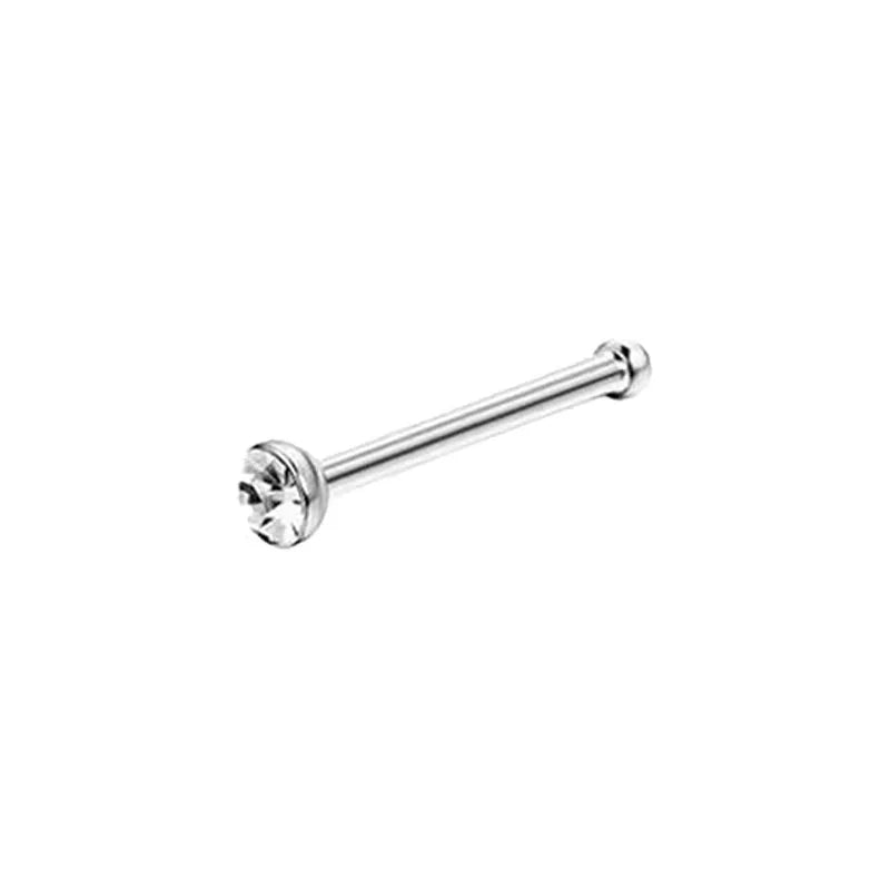 1/4/8PCS 20G 316L Stainless Steel Zircon Nose Piercing Stud for Women Men, L Shape additional angle