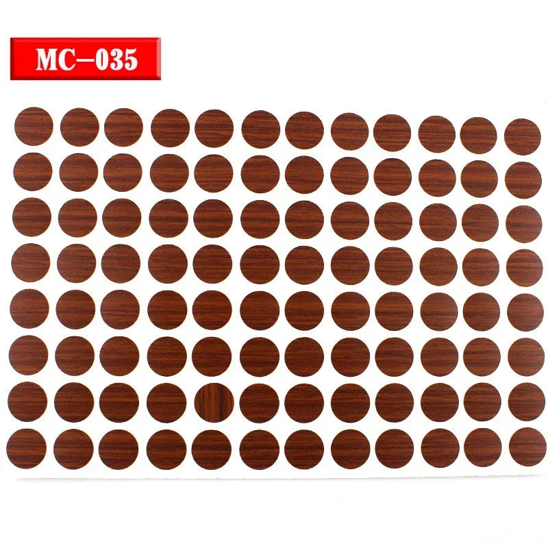 96Pcs 15mm Wood Furniture Screw Cap Covers | Self-Adhesive Hole Stickers for Desk Cab lifestyle view
