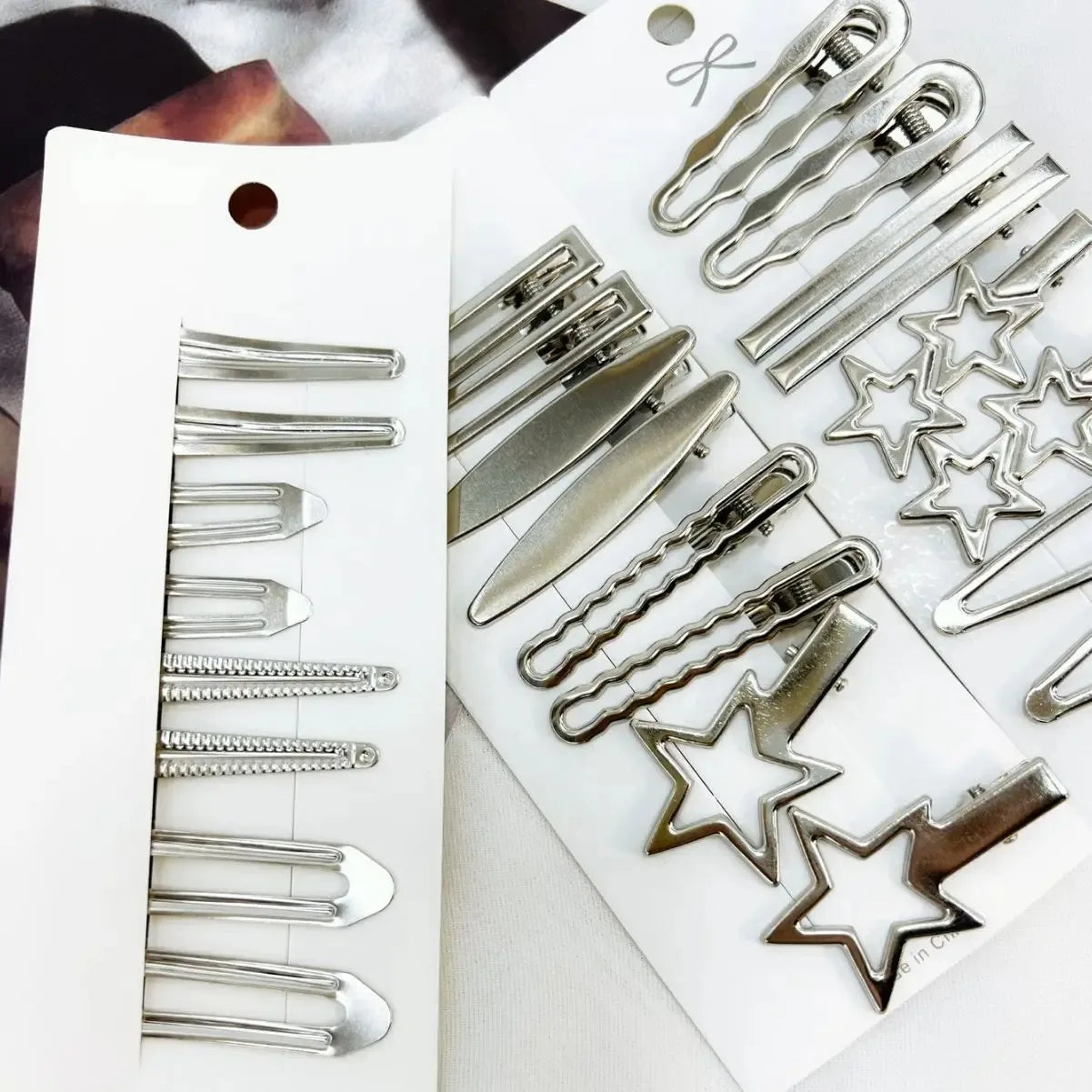 24Pcs/Set Y2K Silver Metal Hair Clips Star Hair Accessories for Women And Girls Multi lifestyle view
