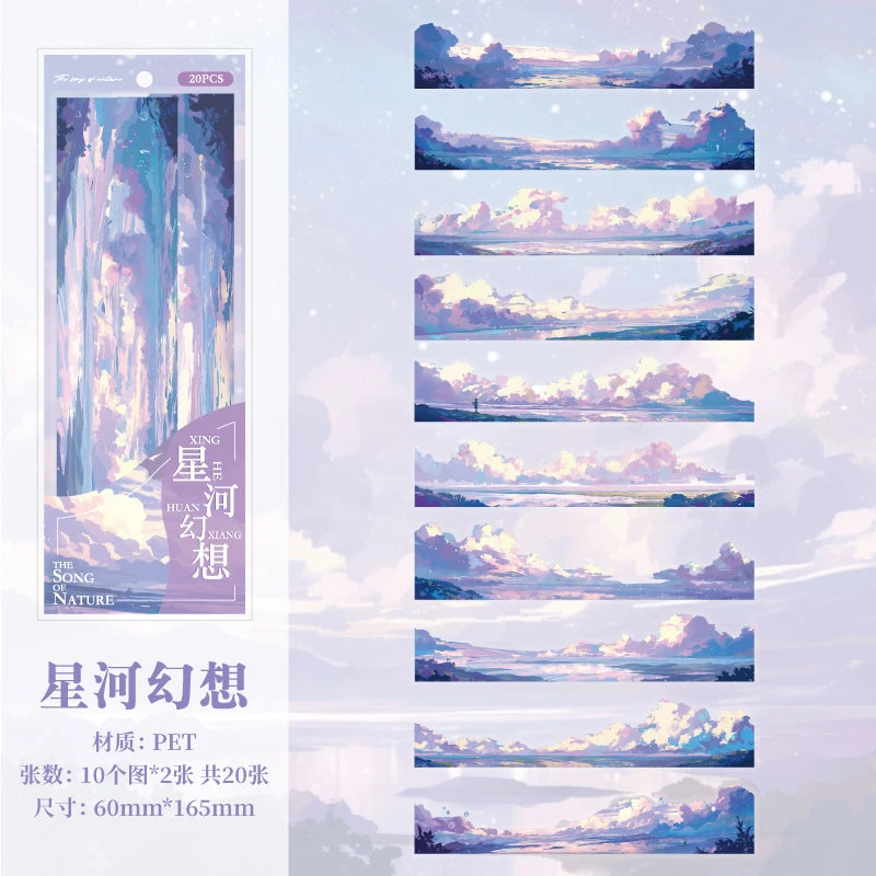 Natural Scenery Sticker Pack | 20pcs Landscape Stickers for Junk Journal DIY
