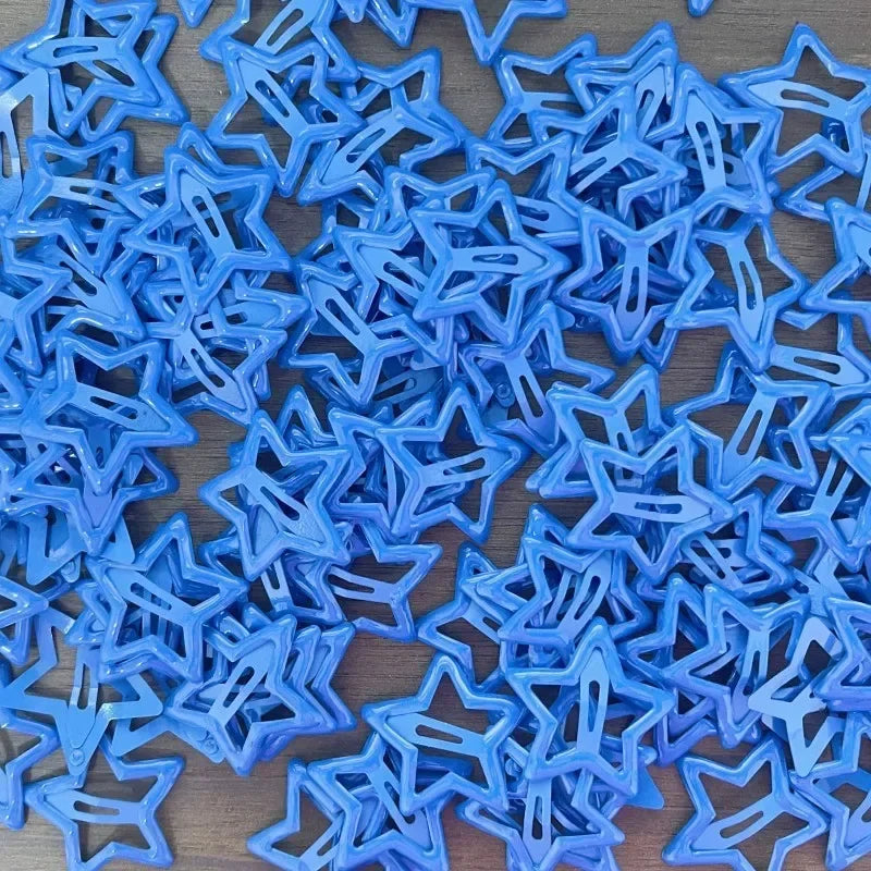 10pcs Colorful Star BB Hair Clips Girls Y2K Cute Star Barrettes Women Simple Metal Sn lifestyle view